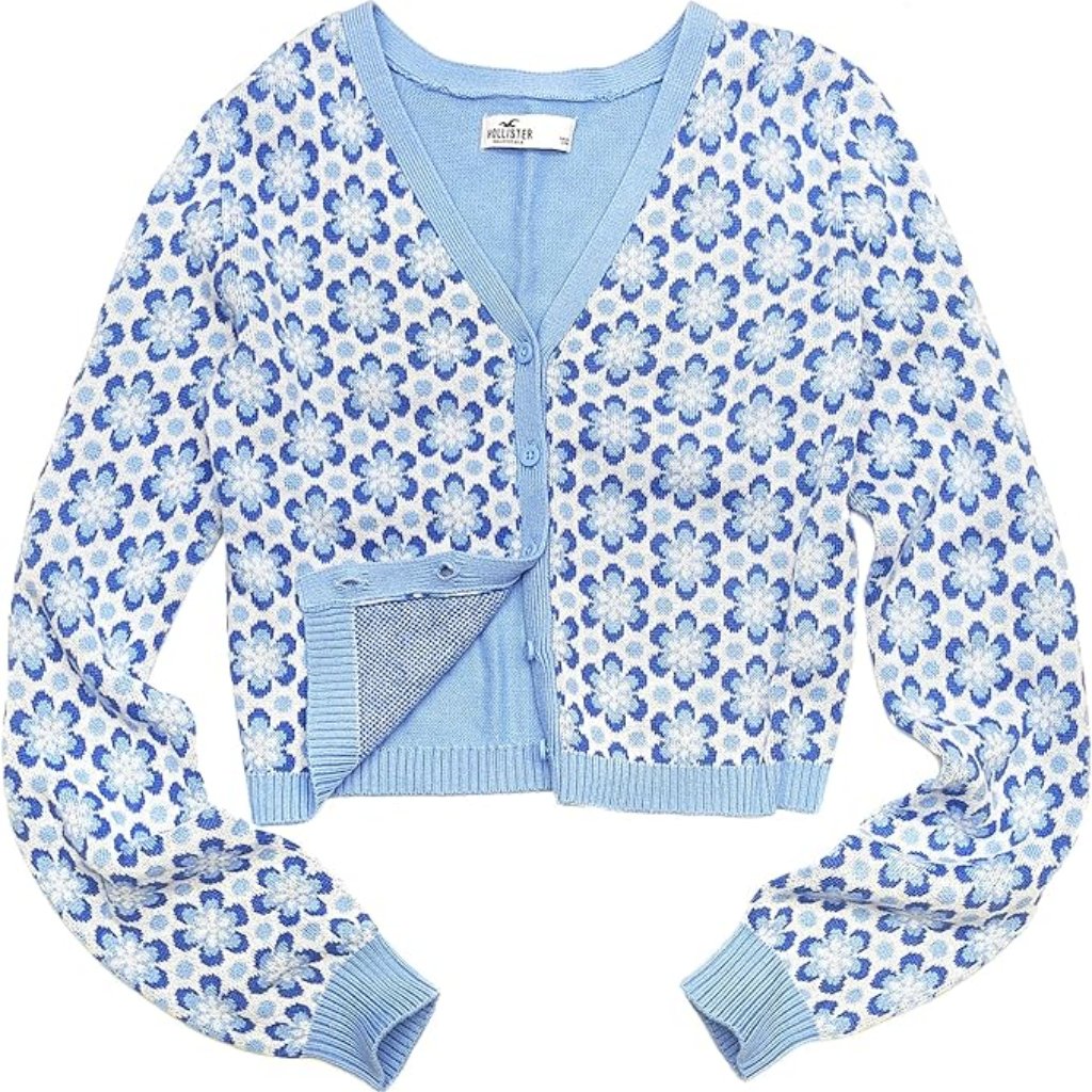 Hollister Crop Top Sweater, Flower Pattern